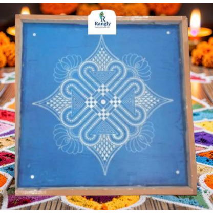 Rangly Square Rangoli Stencil  Pack of 1 piece - WJ2404