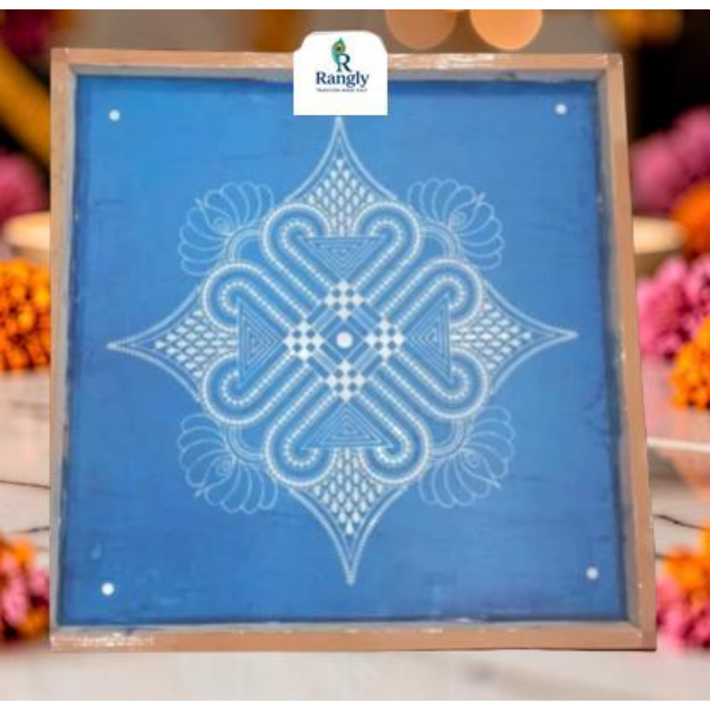 Rangly Square Rangoli Stencil  Pack of 1 piece - WJ2404